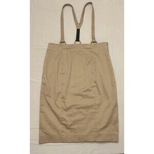 Vintage Newport News Khaki Suspenders Pencil Skirt Plus Size 18 Dark Academia